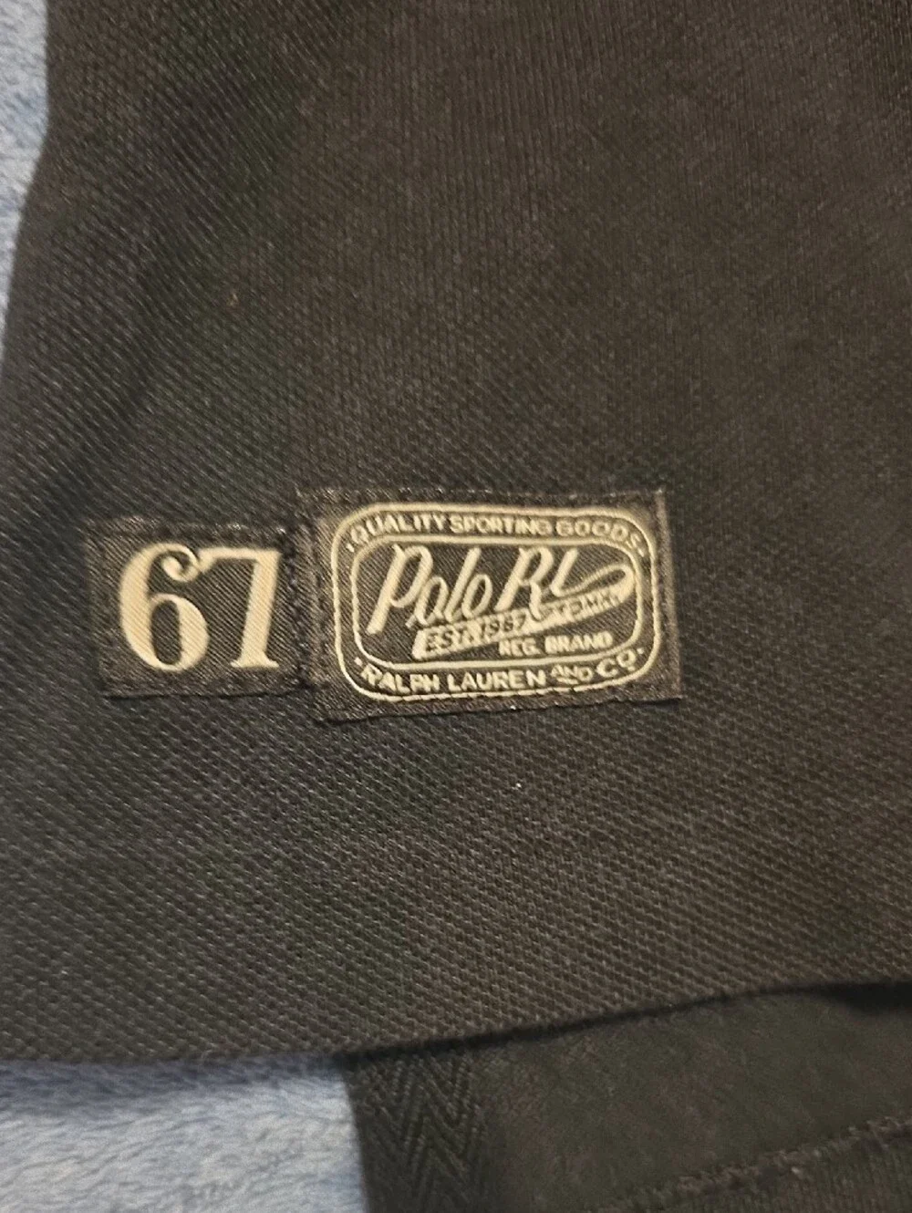Ralph Lauren Black Polo Shirt with Yellow Logo Detail